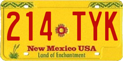 NM license plate 214TYK