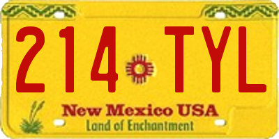 NM license plate 214TYL
