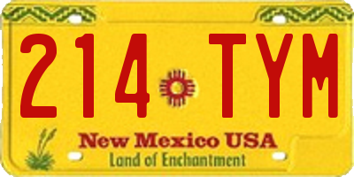 NM license plate 214TYM