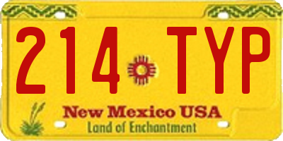 NM license plate 214TYP