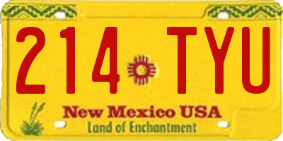 NM license plate 214TYU