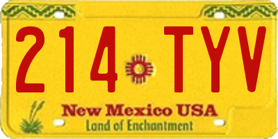 NM license plate 214TYV