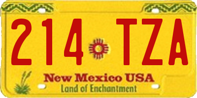 NM license plate 214TZA