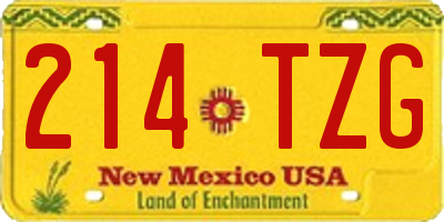NM license plate 214TZG