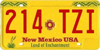 NM license plate 214TZI
