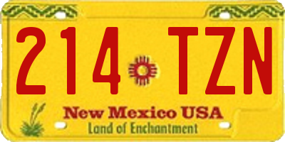 NM license plate 214TZN