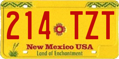 NM license plate 214TZT