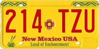 NM license plate 214TZU