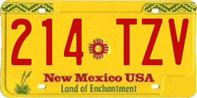 NM license plate 214TZV