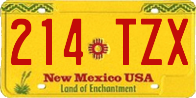 NM license plate 214TZX