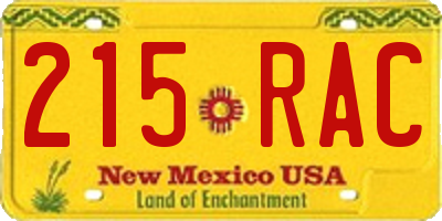 NM license plate 215RAC