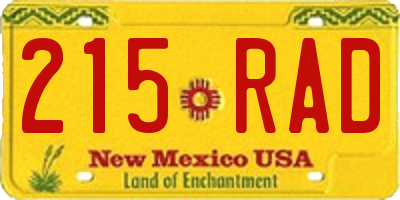 NM license plate 215RAD