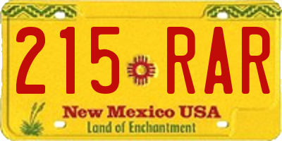 NM license plate 215RAR