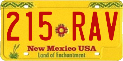 NM license plate 215RAV