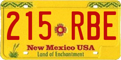 NM license plate 215RBE