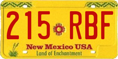 NM license plate 215RBF