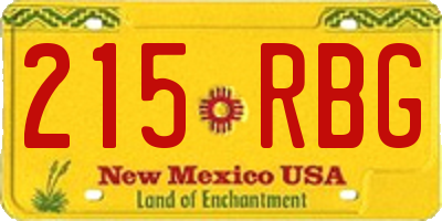 NM license plate 215RBG