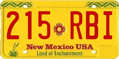NM license plate 215RBI