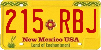 NM license plate 215RBJ