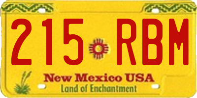 NM license plate 215RBM