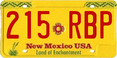 NM license plate 215RBP