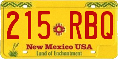 NM license plate 215RBQ