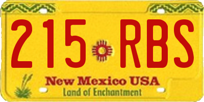 NM license plate 215RBS