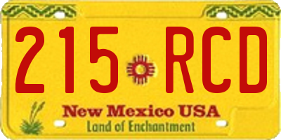 NM license plate 215RCD
