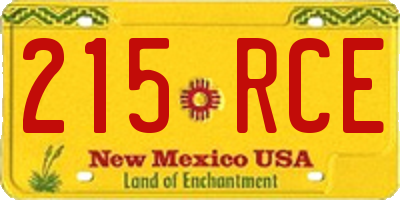NM license plate 215RCE