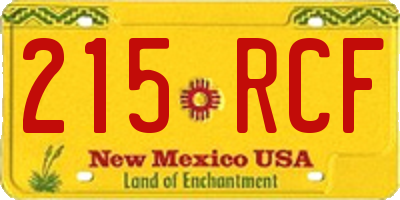 NM license plate 215RCF
