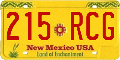 NM license plate 215RCG
