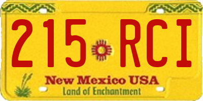 NM license plate 215RCI