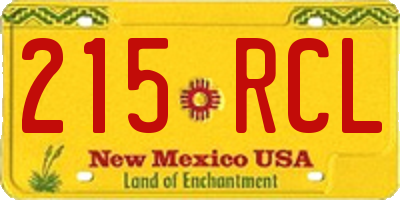 NM license plate 215RCL