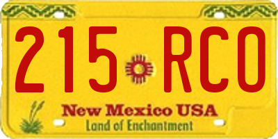 NM license plate 215RCO