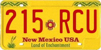 NM license plate 215RCU
