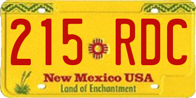 NM license plate 215RDC