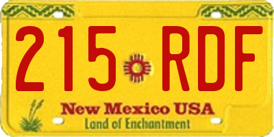 NM license plate 215RDF