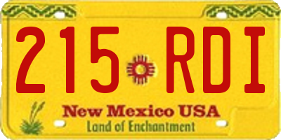 NM license plate 215RDI