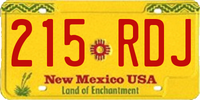 NM license plate 215RDJ