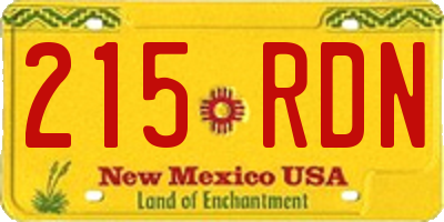 NM license plate 215RDN