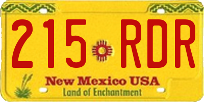 NM license plate 215RDR