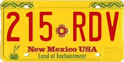 NM license plate 215RDV