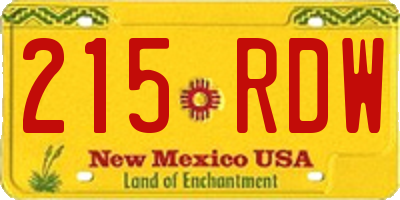 NM license plate 215RDW