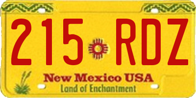 NM license plate 215RDZ