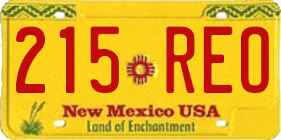 NM license plate 215REO