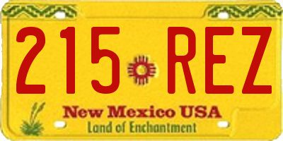 NM license plate 215REZ