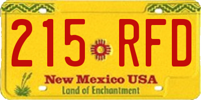 NM license plate 215RFD