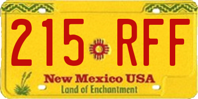 NM license plate 215RFF