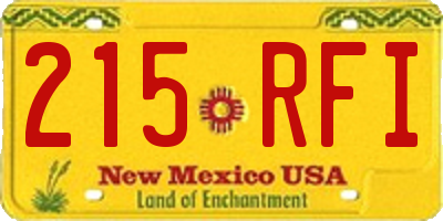 NM license plate 215RFI