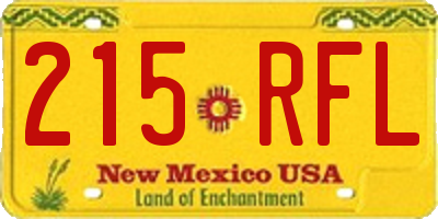 NM license plate 215RFL